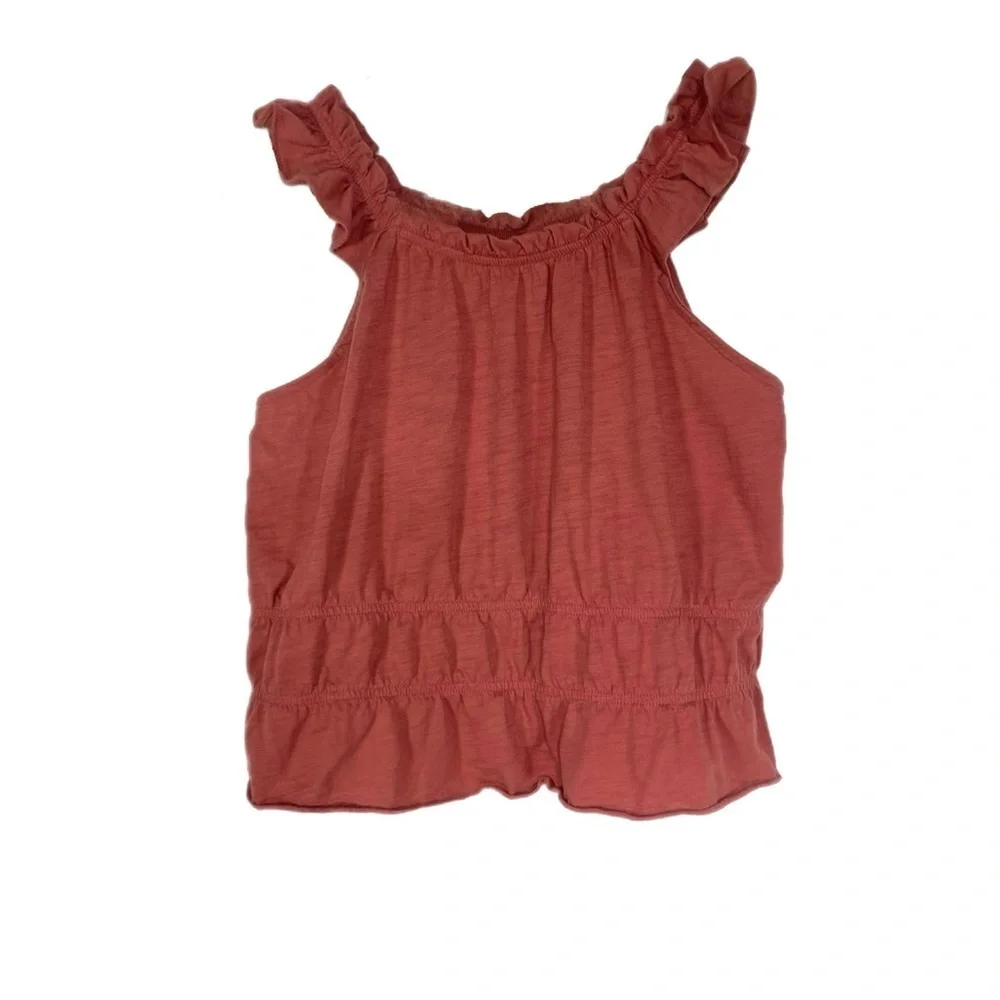 Old Navy Girl’s Sleeveless Ruffle-Trim Slub Knit Top